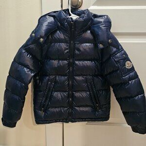 MONCLER MAYA KIDS Down Puffer JACKET BLUE SIZE 8 Pre-owned Good Condition